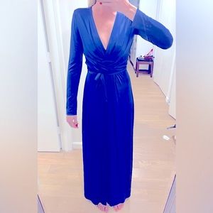 BCBG Pearl orient blue wrap dress